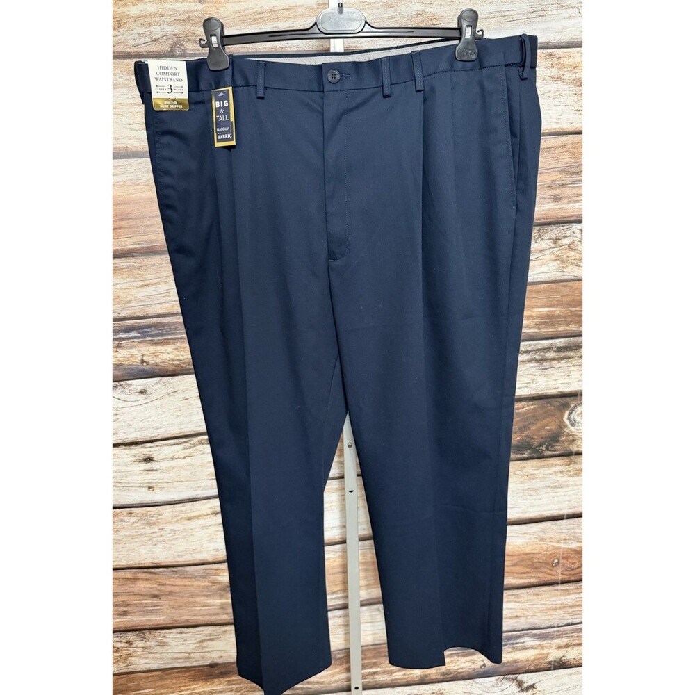 Haggar Navy Blue Mens’s 46x30 Dress Pants Pleated Classic New with Tags